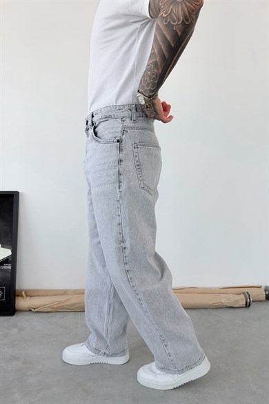 Gri Soft Degrade Süper Baggy Pantolon
