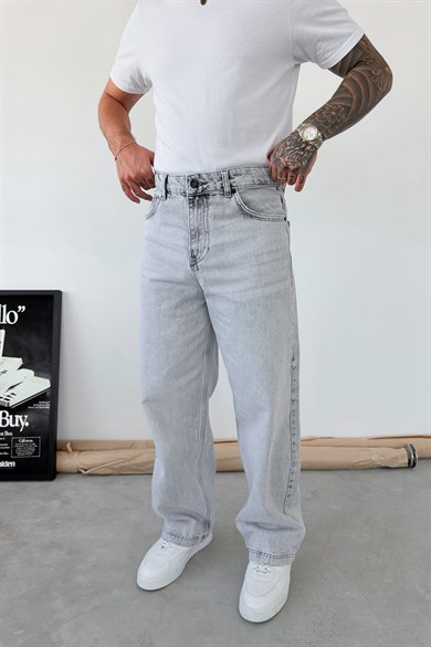 Gri Soft Degrade Süper Baggy Pantolon