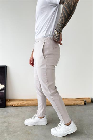 Gri Tensel Kumaş Regular Fit Pantolon