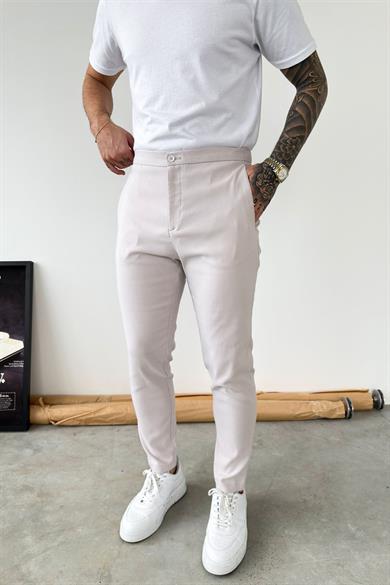 Gri Tensel Kumaş Regular Fit Pantolon