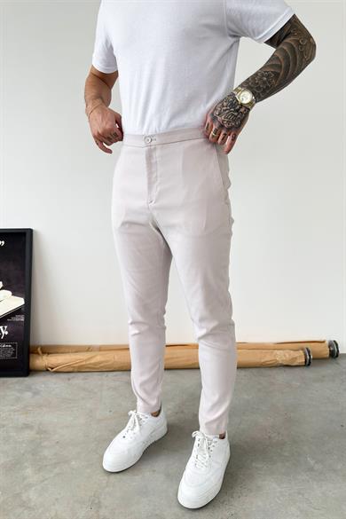 Gri Tensel Kumaş Regular Fit Pantolon