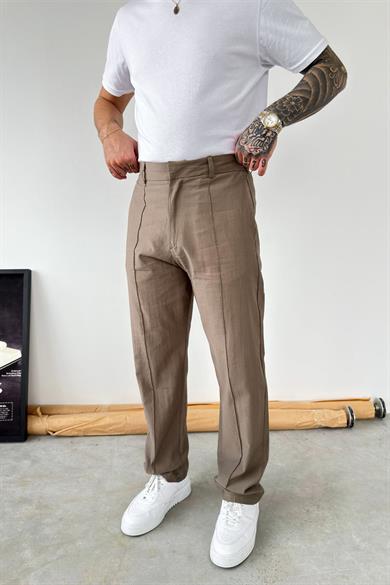 Haki Çımalı Modal Kumaş Pantolon