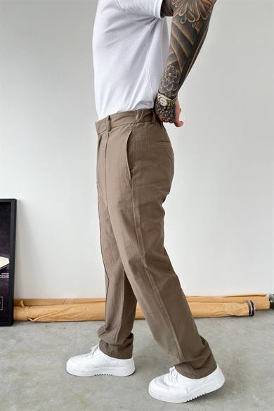 Haki Çımalı Modal Kumaş Pantolon