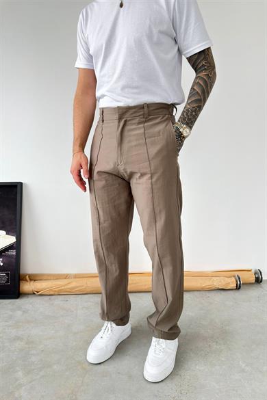 Haki Çımalı Modal Kumaş Pantolon