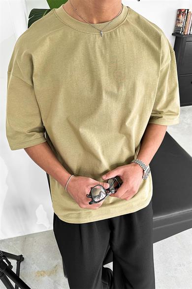 Haki Cozy Basic Soft Oversize Tişört