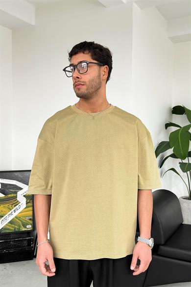 Haki Cozy Basic Soft Oversize Tişört
