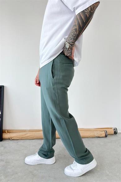 Haki Modal Kumaş Baggy Pantolon