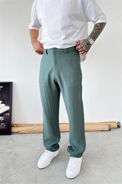 Haki Modal Kumaş Baggy Pantolon