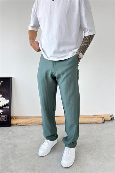 Haki Modal Kumaş Baggy Pantolon