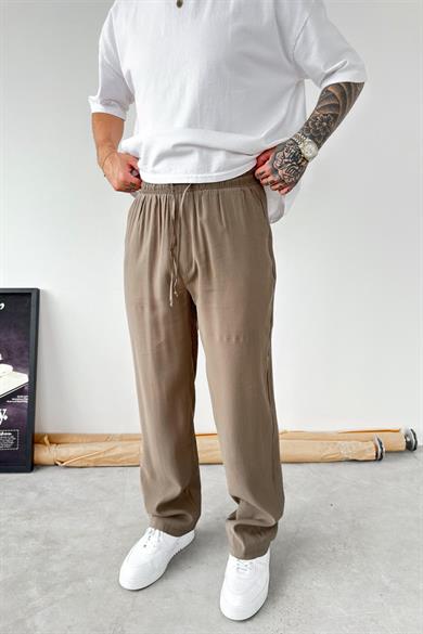 Haki Modal Kumaş Baggy Pantolon