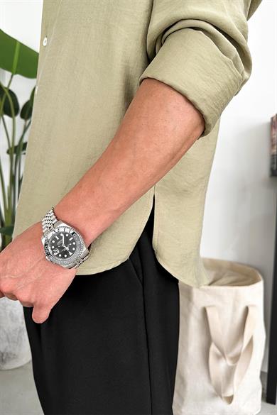 Haki Soft Premium Oversize Gömlek