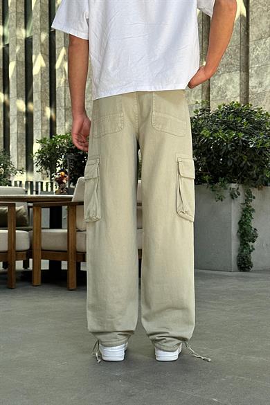 Haki Tasarım Çift Cepli R5 DL Paçası Ayarlanabilir Baggy Pantolon