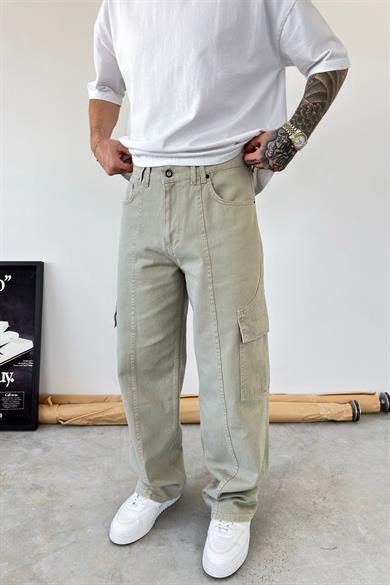 Haki Tasarım Kargo Cepli  Baggy Pantolon
