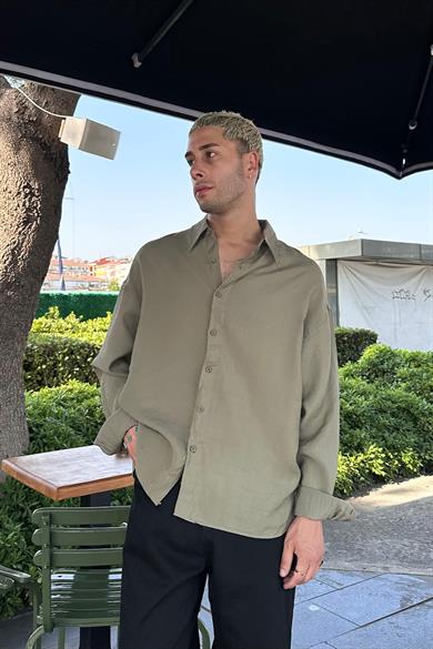 Haki Tensel GO Oversize Gömlek
