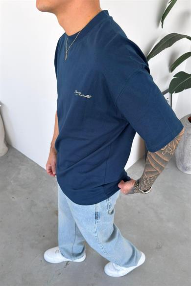 İndigo Culture Baskılı Oversize Tişört
