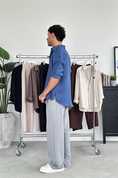 İndigo Soft Premium Oversize Gömlek