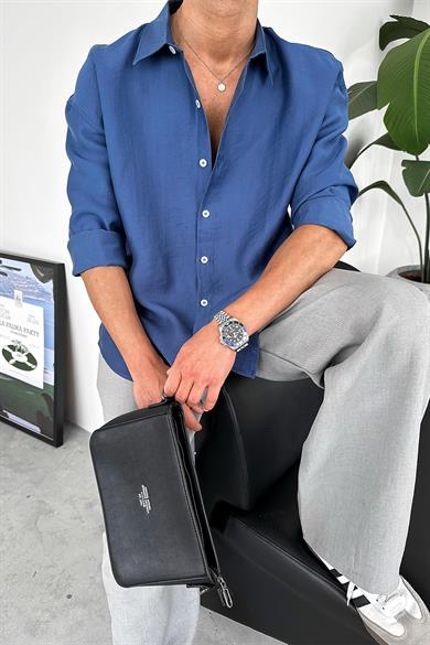 İndigo Soft Premium Oversize Gömlek