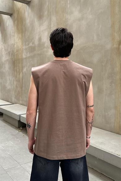 Kahverengi Basic A1 OUTPLENTY PREMİUM Oversize Atlet Tişört