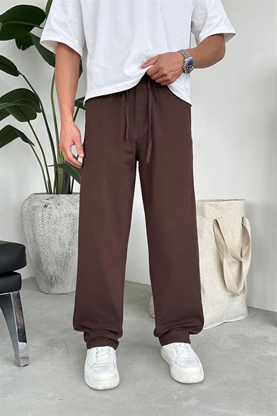 Kahverengi Basic Gabardin Beli Lastikli Pantolon