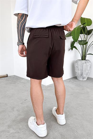 Kahverengi Basic Kumaş Premium Relaxed Şort