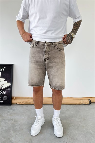 Kahverengi Basic Premium Baggy Kot Şort