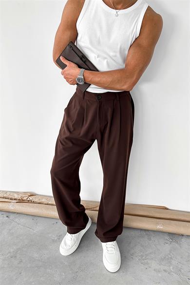 Kahverengi Basic Premium Kumaş Pantolon