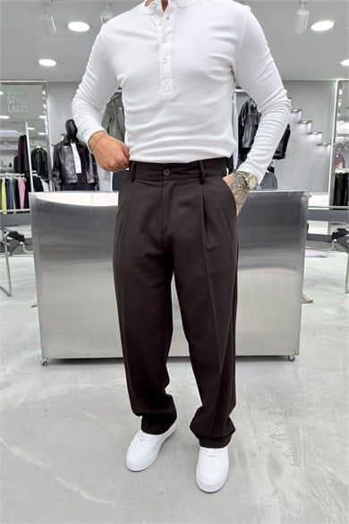 Kahverengi Basic Premium Kumaş Pantolon
