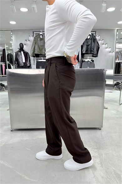 Kahverengi Basic Premium Kumaş Pantolon