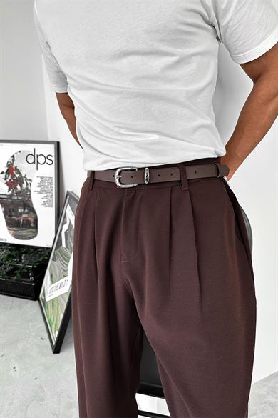 Kahverengi Basic Premium Kumaş Pantolon