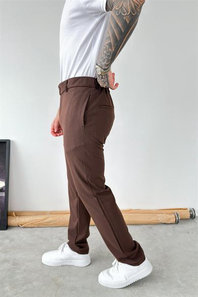 Kahverengi Basic Regular Kumaş Pantolon