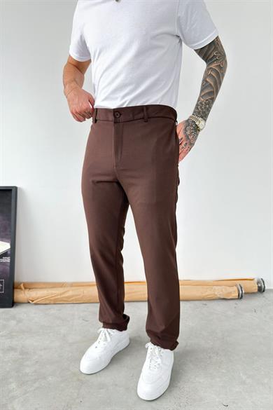 Kahverengi Basic Regular Kumaş Pantolon