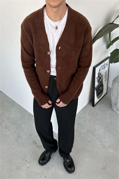 Kahverengi Basic Soft Relaxed Hırka