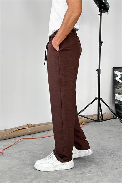 Kahverengi Beli İpli Relaxed Pantolon
