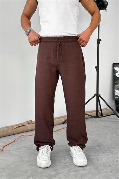 Kahverengi Beli İpli Relaxed Pantolon