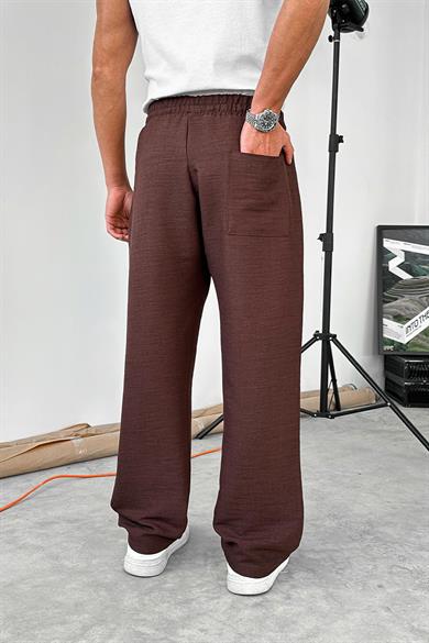 Kahverengi Beli İpli Relaxed Pantolon