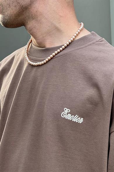 Kahverengi Classicality OUTPLENTY PREMİUM Oversize Tişört