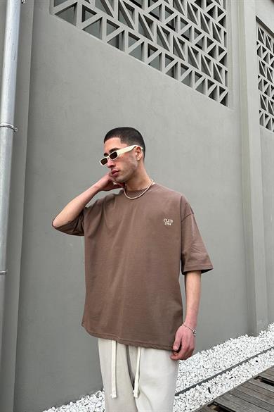 Kahverengi Club 1984 OUTPLENTY PREMİUM Oversize Tişört