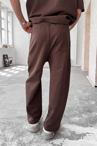 Kahverengi Cozy Premium Çımalı Baggy Eşofman