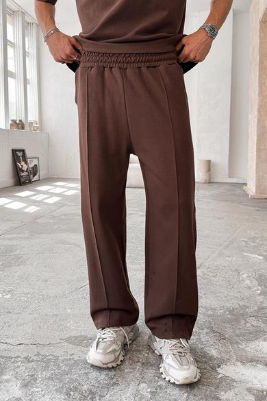 Kahverengi Cozy Premium Çımalı Baggy Eşofman