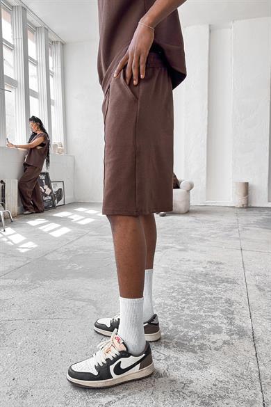 Kahverengi Cozy Premium Çımalı Şort