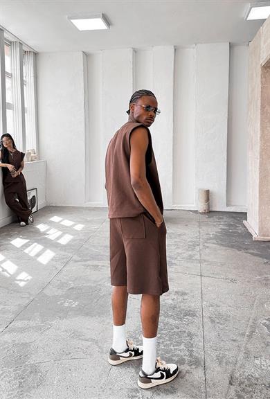 Kahverengi Cozy Premium Çımalı Şort