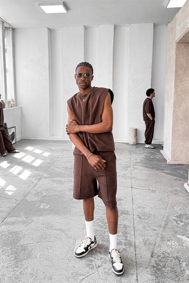 Kahverengi Cozy Premium Çımalı Şort