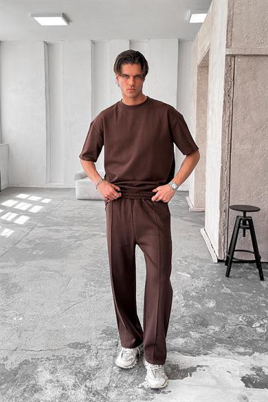 Kahverengi Cozy Premium Oversize Tişört