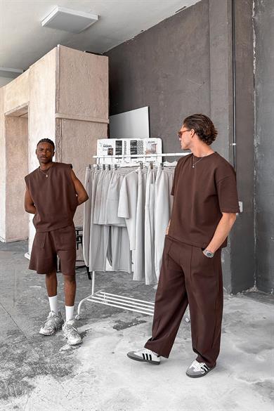 Kahverengi Cozy Premium Oversize Tişört