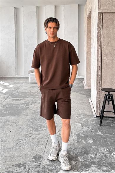 Kahverengi Cozy Premium Oversize Tişört