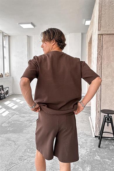 Kahverengi Cozy Premium Oversize Tişört