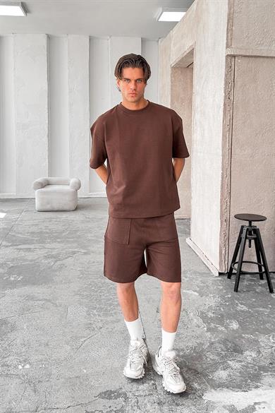 Kahverengi Cozy Premium Pileli Şort