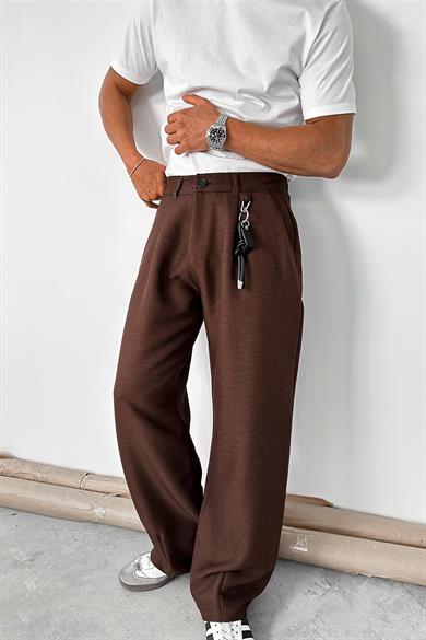 Kahverengi Cozy Tasarım Kumaş Pantolon