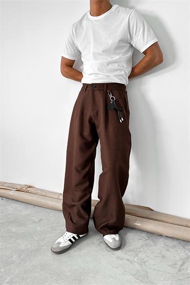 Kahverengi Cozy Tasarım Kumaş Pantolon