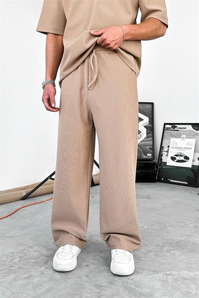 Kahverengi İnce Fitilli Baggy Pantolon